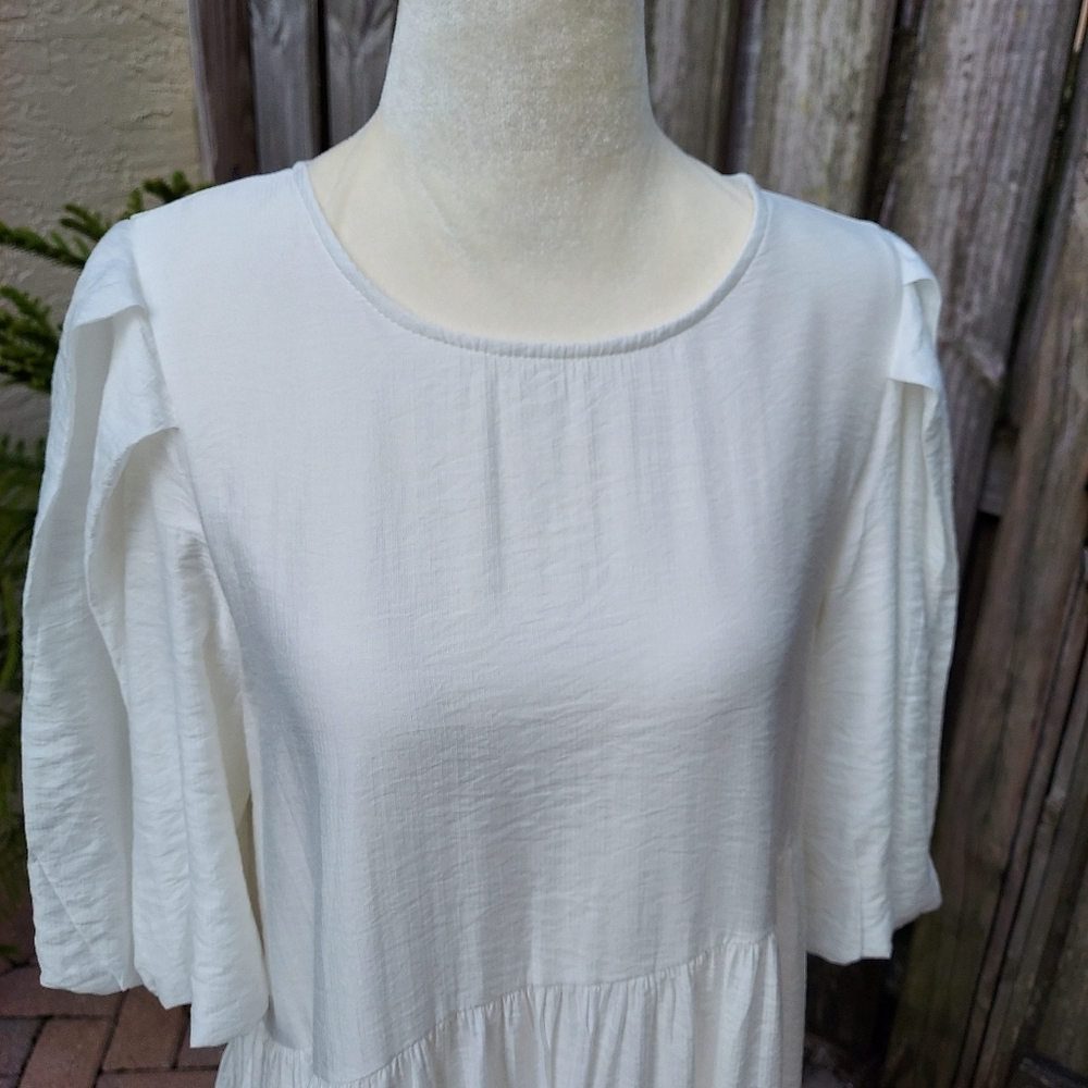 Anthropology Moon River White Dress - Picture 5 of 9